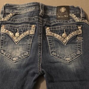 Miss Me Women's Blue Embellished Boot Cut Jeans